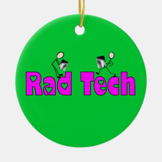 Rad Tech-kerstversiering Keramisch Ornament (Voorkant)