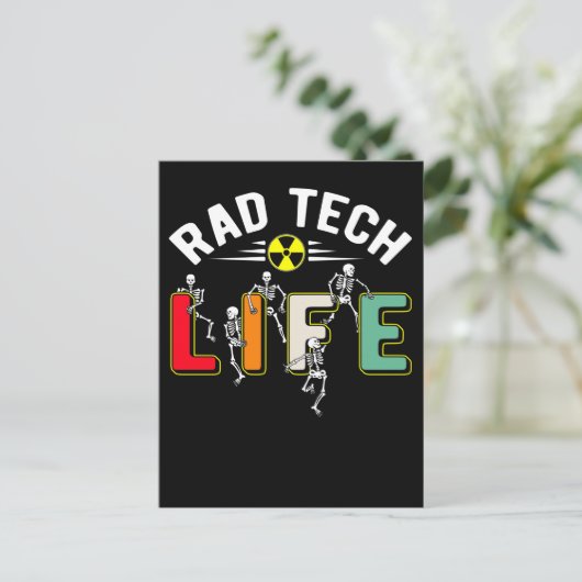 Rad Tech Life Skeletons Xray Funny Radiology Briefkaart (Staand voorkant)