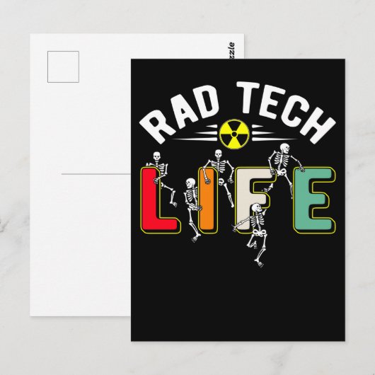 Rad Tech Life Skeletons Xray Funny Radiology Briefkaart (Voorkant / Achterkant)