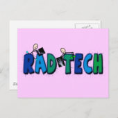 Rad-tech met design voor stekkers en rays briefkaart (Voorkant / Achterkant)