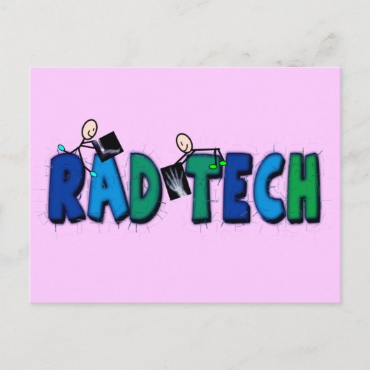 Rad-tech met design voor stekkers en rays briefkaart (Voorkant)