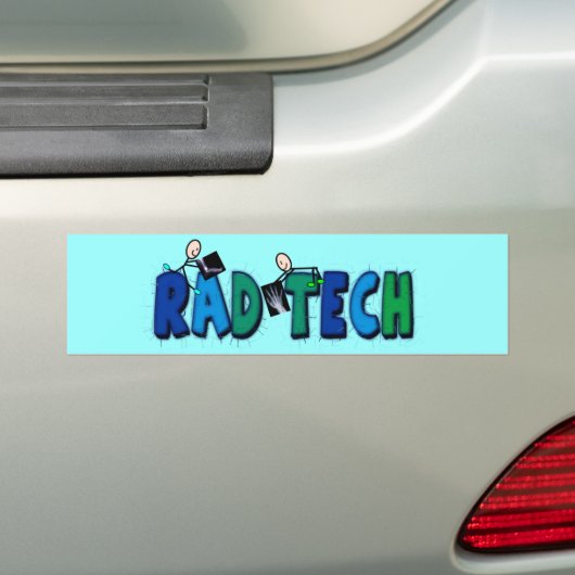 Rad-tech met design voor stekkers en rays bumpersticker (Op auto)