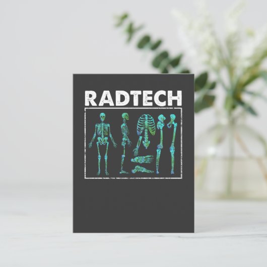 Rad Tech Skeleton Xray Botten Radiologie Technicus Briefkaart (Staand voorkant)