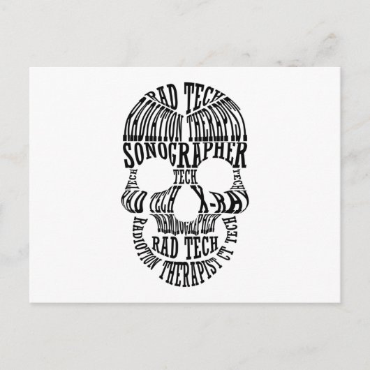 Rad Tech Skull Technoloog Xray Radiology Tech Briefkaart (Voorkant)