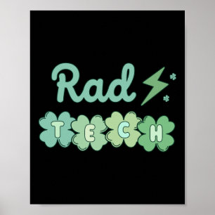 Rad Tech St Patricks Day Xray Ierse Lucky Radiolog Poster
