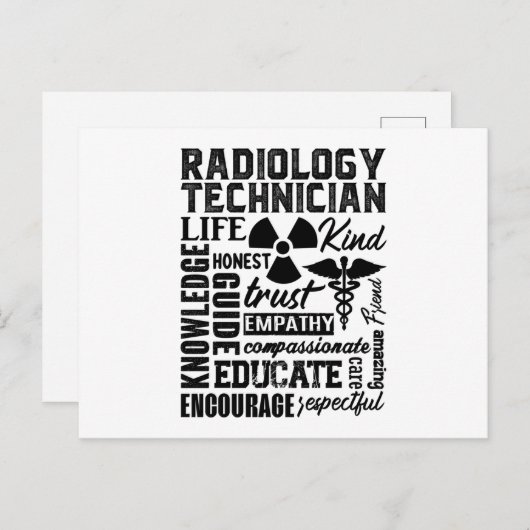 Rad Tech Technoloog Xray Radiology technicus Briefkaart (Voorkant / Achterkant)