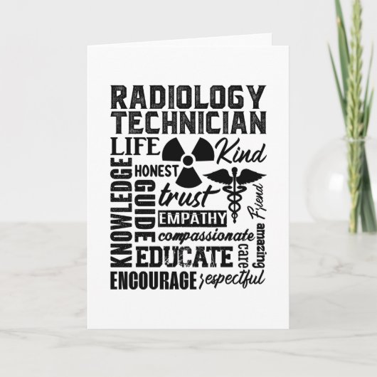 Rad Tech Technoloog Xray Radiology technicus Kaart (Voorkant)