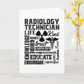 Rad Tech Technoloog Xray Radiology technicus Kaart (Gele Bloem)