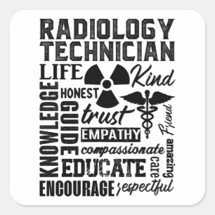 Rad Tech Technoloog Xray Radiology technicus Vierkante Sticker