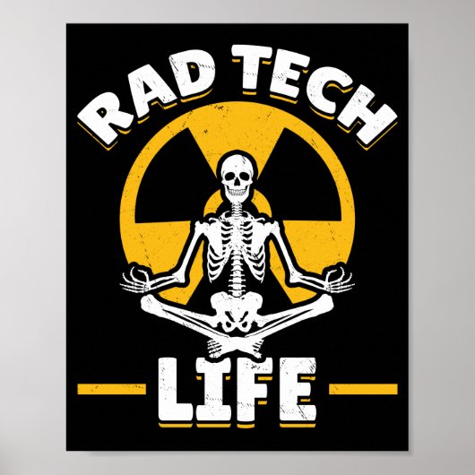 Rad Tech Yoga Skeleton Xray Radiology Poster (Voorkant)