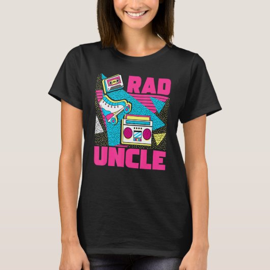 Rad Uncle 90s Aesthetic Nostalgia 1990's Retro Unc T-shirt (Voorkant)