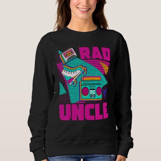 Rad Uncle 90s Aesthetic Nostalgia 1990's Retro Unc Trui (Voorkant)