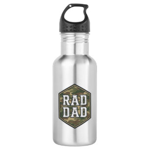 Rad Vader Camo Zeshoek Vintage Gravure Ontwerp_1 Waterfles