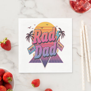 Rad Vader – Retro 80s Neon Stijl voor Coole Vaders Servet