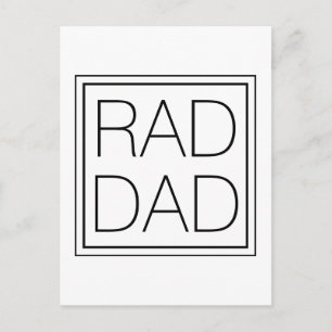 Rad Vader witte zwarte minimalistische typografie  Briefkaart