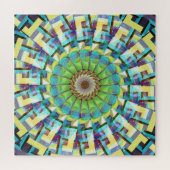 Rad van Fortuin Abstract Boho Groovy Fractal Art Legpuzzel (Horizontaal)