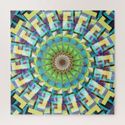 Rad van Fortuin Abstract Boho Groovy Fractal Art Legpuzzel (Verticaal)