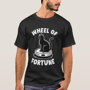 Rad van Fortuin Kat Grap Robot Stofzuiger Kat T-shirt