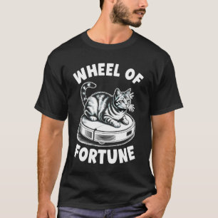 Rad van Fortuin Kat Grap Robot Stofzuiger Kat T-shirt