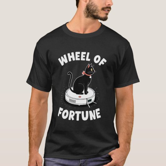 Rad van Fortuin Kat Grap Robot Stofzuiger Kat T-shirt (Voorkant)