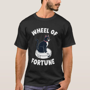 Rad van Fortuin Kat Grap Robot Stofzuiger Kat T-shirt