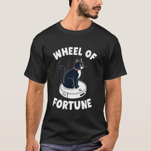 Rad van Fortuin Kat Grap Robot Stofzuiger Kat T-shirt (Voorkant)