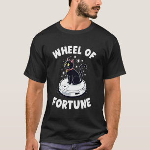 Rad van Fortuin Kat Grap Robot Stofzuiger Kat T-shirt
