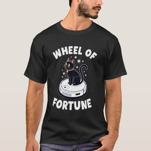 Rad van Fortuin Kat Grap Robot Stofzuiger Kat T-shirt (Voorkant)