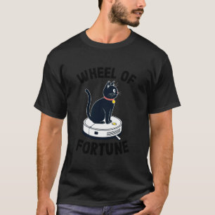 Rad van Fortuin Kat Grap Robot Stofzuiger Kat T-shirt