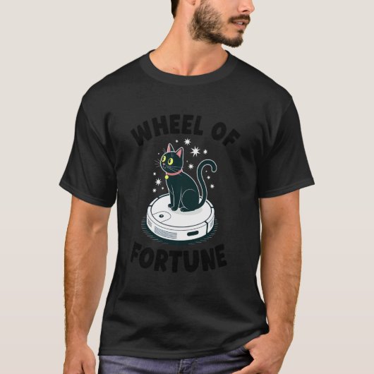 Rad van Fortuin Kat Op Robot Stofzuiger Kat 2 T-shirt (Voorkant)