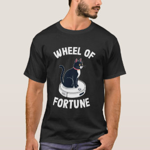 Rad van Fortuin Kat Op Robot Stofzuiger Kat 4 T-shirt