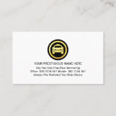 Radar Radio Signal Calling Taxi Cab Visitekaartje (Achterkant)