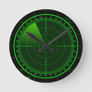 Radar Searning Screen Wall Clock Ronde Klok