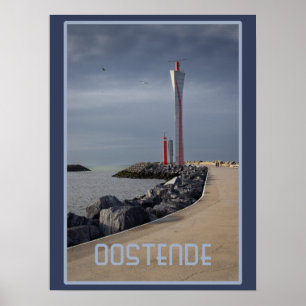 Radar Tower, Oostende Habour, België Poster
