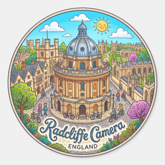 Radcliffe Camera Engeland Ronde Sticker (Voorkant)