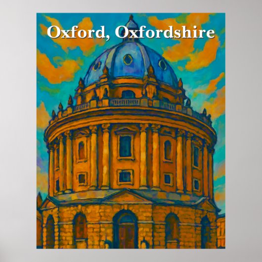 Radcliffe Camera in Oxford Gouache Schilderen Poster (Voorkant)
