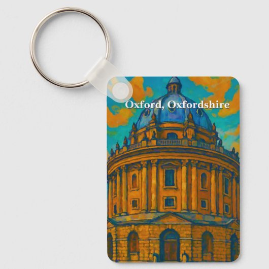 Radcliffe Camera in Oxford Gouache Schilderen Sleutelhanger (Voorkant)