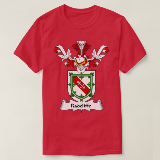 Radcliffe Coat of Arms Family Crest  T-shirt (Design voorkant)