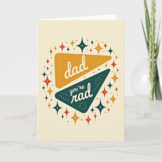 Radde Papa Retro Starburst Kaart (Voorkant)
