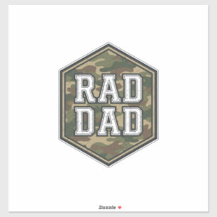 Radde Vader Camo Zeshoek Vintage Gravure Ontwerp_1 Sticker