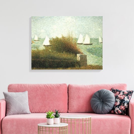 Rade de Grandcamp, door Georges Seurat,  kunst Canvas Afdruk (Insitu (Woonkamer))