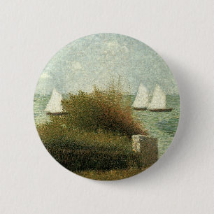Rade de Grandcamp, door Georges Seurat,  kunst Ronde Button 5,7 Cm