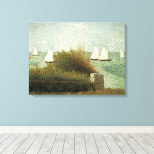 Rade de Grandcamp van Georges Seurat, Vintage Art Canvas Afdruk