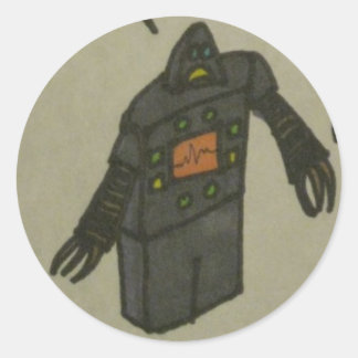 radeloze robot ronde sticker