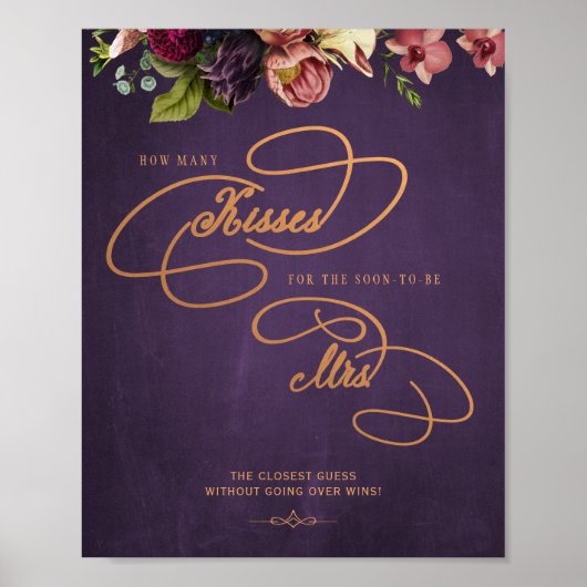  raden hoeveel kussen vrijgezellenfeest teken poster (Voorkant)