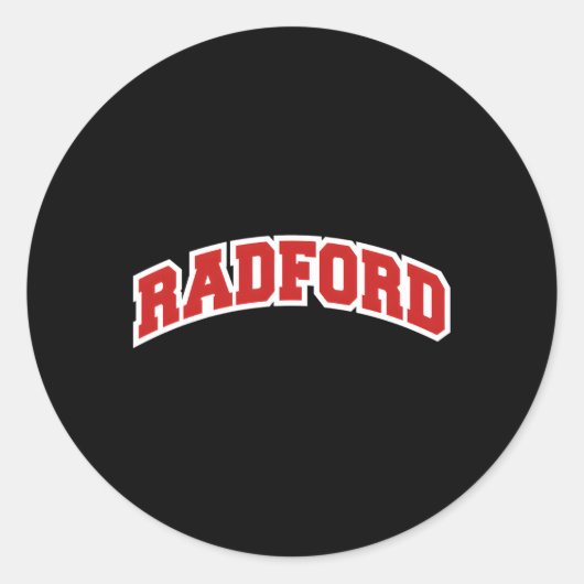 Radford Virginia Varsity Stijl Ronde Sticker (Voorkant)