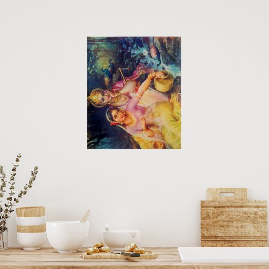 Radha and Krishna poster (Keuken)