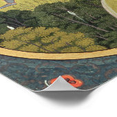 Radha and Krishna walking in a grove Poster (Hoek)