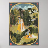Radha and Krishna walking in a grove Poster (Voorkant)