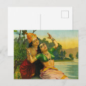 Radha Bilas door Raja Ravi Varma Briefkaart (Voorkant / Achterkant)